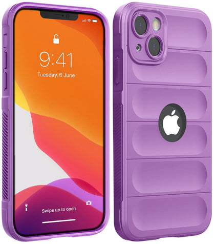 iPhone 14 Rugged Armor Hybird Silicone Back Cover Case Purple