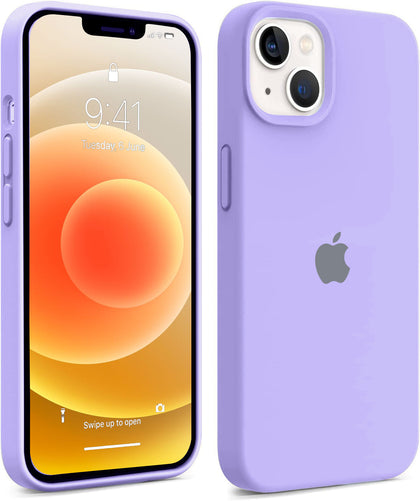 iPhone 14 Original Silicone Logo Back Cover Case Elegant Purple