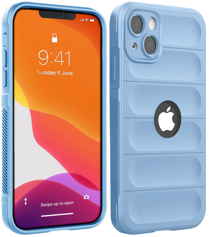 iPhone 15 Plus Rugged Armor Hybird Silicone Back Cover Case Seria Blue