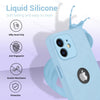 iPhone 12 Silicone Back Case Cover Anti-Shock Full Body Protection With Logo View (Serria Blue)