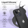 iPhone 14 Silicone Back Case Cover Anti-Shock Full Body Protection With Logo View ( Black)