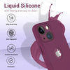 iPhone 14 Silicone Back Case Cover Anti-Shock Full Body Protection With Logo View (Plum)