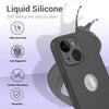 iPhone 14 Silicone Back Case Cover Anti-Shock Full Body Protection With Logo View (Dark Grey)