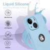 iPhone 14 Silicone Back Case Cover Anti-Shock Full Body Protection With Logo View (Serria Blue)