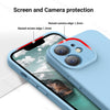 iPhone 12 Silicone Back Case Cover Anti-Shock Full Body Protection With Logo View (Serria Blue)