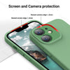 iPhone 12 Silicone Back Case Cover Anti-Shock Full Body Protection With Logo View (Macha Green)