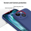 iPhone 13 Silicone Back Case Cover Anti-Shock Full Body Protection With Logo View (Midnight Blue)