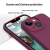 iPhone 13 Silicone Back Case Cover Anti-Shock Full Body Protection With Logo View (Plum)