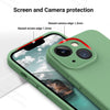 iPhone 14 Silicone Back Case Cover Anti-Shock Full Body Protection With Logo View (Macha Green)
