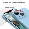 iPhone 13 Silicone Back Case Cover Anti-Shock Full Body Protection With Logo View (Serria Blue)
