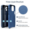 iPhone 14 Silicone Back Case Cover Anti-Shock Full Body Protection With Logo View (Midnight Blue)