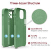 iPhone 13 Silicone Back Case Cover Anti-Shock Full Body Protection With Logo View (Macha Green)