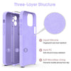 iPhone 12 Silicone Back Case Cover Anti-Shock Full Body Protection With Logo View (Elegant Purple)