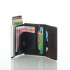 Carrken® RFID Blocking Business Credit / Debit Card Holder Automatic Pop Up Aluminum Leather Wallet (FL20)