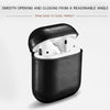 LiKGUS for Apple AirPods 1 & 2 Case Vintage Matte Leather Hook Cover  Luxury Protective (BLACK)