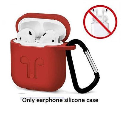 LiKGUS for Apple AirPods Case Silicone Shock Proof Protection Sleeve Cover with Clip (RED)