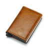 Carrken® RFID Blocking Business Credit / Debit Card Holder Automatic Pop Up Aluminum Leather Wallet (FL20)