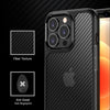 iPhone 13 Pro LiKGUS Carbon fiber semi Transparent frosted Case Back Cover Black
