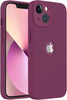 iPhone 13 Silicone Back Case Cover Anti-Shock Full Body Protection With Logo View (Plum)