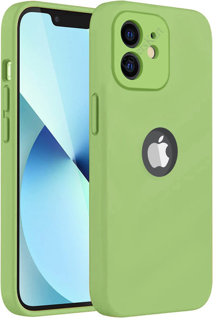 iPhone 11 Silicone Back Case Cover Anti-Shock Full Body Protection With Logo View (Macha Green)