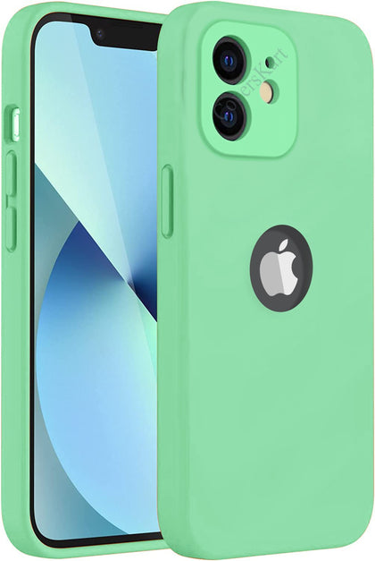 iPhone 11 Silicone Back Case Cover Anti-Shock Full Body Protection With Logo View (Mint Green)