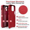 iPhone 15 Plus Original Leather Hybird Back Cover Case Red