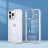 iPhone 12/12 Pro New Luxury Transparent Back Bumper Anti-Drop Metal Lens Protective Back Cover (Sand Pink)