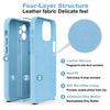 iPhone 14 Pro Original Leather Hybird Back Cover Case Serria Blue