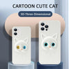 iPhone 13 Cute Cat 3D Cartoon Multicolor Eyes Leather PU Case Back Cover