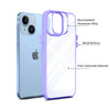 iPhone 13 New Ultra Hybird Transparent Skin Anti-Drop Metal Lens Protective Back Case Cover (Purple)