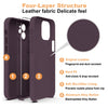 iPhone 12 Pro Original Leather Hybird Back Cover Case Deep Purple