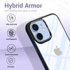 iPhone 12 New Ultra Hybird Transparent Skin Anti-Drop Metal Lens Protective Back Case Cover (Black)