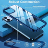 iPhone 12 New Ultra Hybird Transparent Skin Anti-Drop Metal Lens Protective Back Case Cover(Blue)
