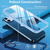 iPhone 11 New Ultra Hybird Transparent Skin Anti-Drop Metal Lens Protective Back Case Cover (Serria Blue)
