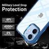 iPhone 12 New Ultra Hybird Transparent Skin Anti-Drop Metal Lens Protective Back Case Cover(Blue)