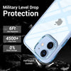 iPhone 12 New Ultra Hybird Transparent Skin Anti-Drop Metal Lens Protective Back Case Cover (Serria Blue)