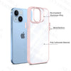 iPhone 13 New Ultra Hybird Transparent Skin Anti-Drop Metal Lens Protective Back Case Cover (Sand Pink)