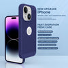 iPhone 15 Plus Heat Dissipation Grid Slim Back Cover Case Blue