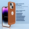 iPhone 14 Heat Dissipation Grid Slim Back Cover Case Brown