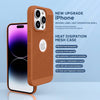 iPhone 14 Pro Max Heat Dissipation Grid Slim Back Cover Case Brown