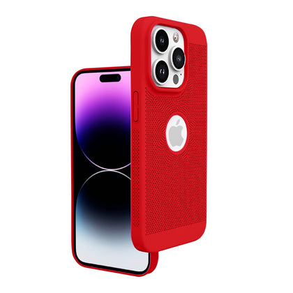 iPhone 15 Pro Heat Dissipation Grid Slim Back Cover Case Red