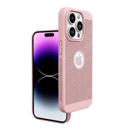 iPhone 15 Pro Max Heat Dissipation Grid Slim Back Cover Case Sand Pink