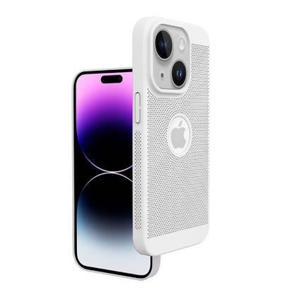 iPhone 14 Heat Dissipation Grid Slim Back Cover Case White