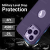 iPhone 12 Pro Ultra Hybird Ring Silicone Matte Back Case Cover Anti-Shock Drop Protection (Deep Purple)