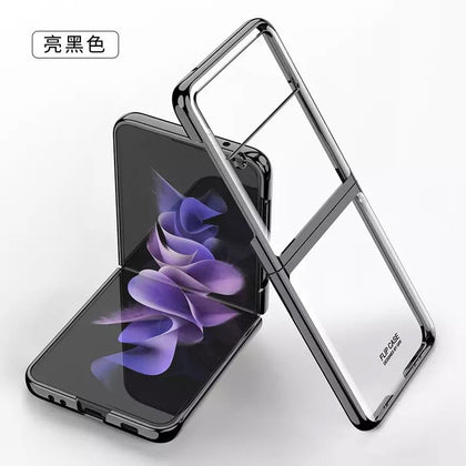 Samsung Galaxy Z Flip3 5G Crome Hard Pc Glossy Case Cover Black