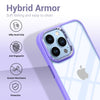 iPhone 14 Pro Max New Ultra Hybird Transparent Skin Anti-Drop Metal Lens Protective Back Case Cover (Purple)