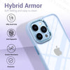 iPhone 14 Pro Max New Ultra Hybird Transparent Skin Anti-Drop Metal Lens Protective Back Case Cover (Serria Blue)