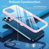 iPhone 14 Pro Max New Ultra Hybird Transparent Skin Anti-Drop Metal Lens Protective Back Case Cover (Sand Pink)