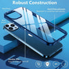iPhone 13 Pro New Ultra Hybird Transparent Skin Anti-Drop Metal Lens Protective Back Case Cover (Blue)