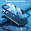 iPhone 14 Pro Max New Ultra Hybird Transparent Skin Anti-Drop Metal Lens Protective Back Case Cover(Blue)